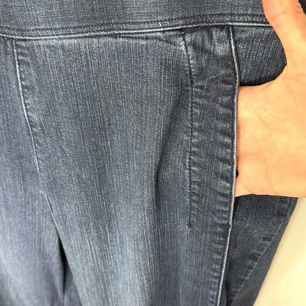 Soft Surroundings Wide Leg Crop Jeans Button Side Sz M - Picture 5 of 13
